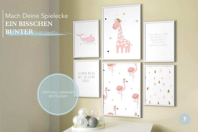 Papierschmiede® Bilder Kinderzimmer Kids Mood Poster Set Mädchentraum, Kinderzimmer Bilder Babyzimme