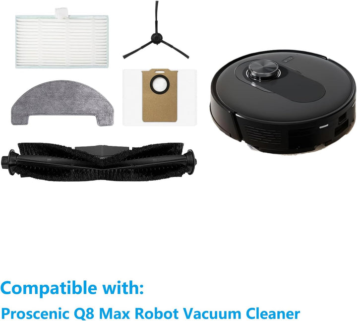 Zubehör für Proscenic Q8 Max Staubsauger Roboter Bürste Filter Beutel Wischtüch Ersatzteile (20 Stüc
