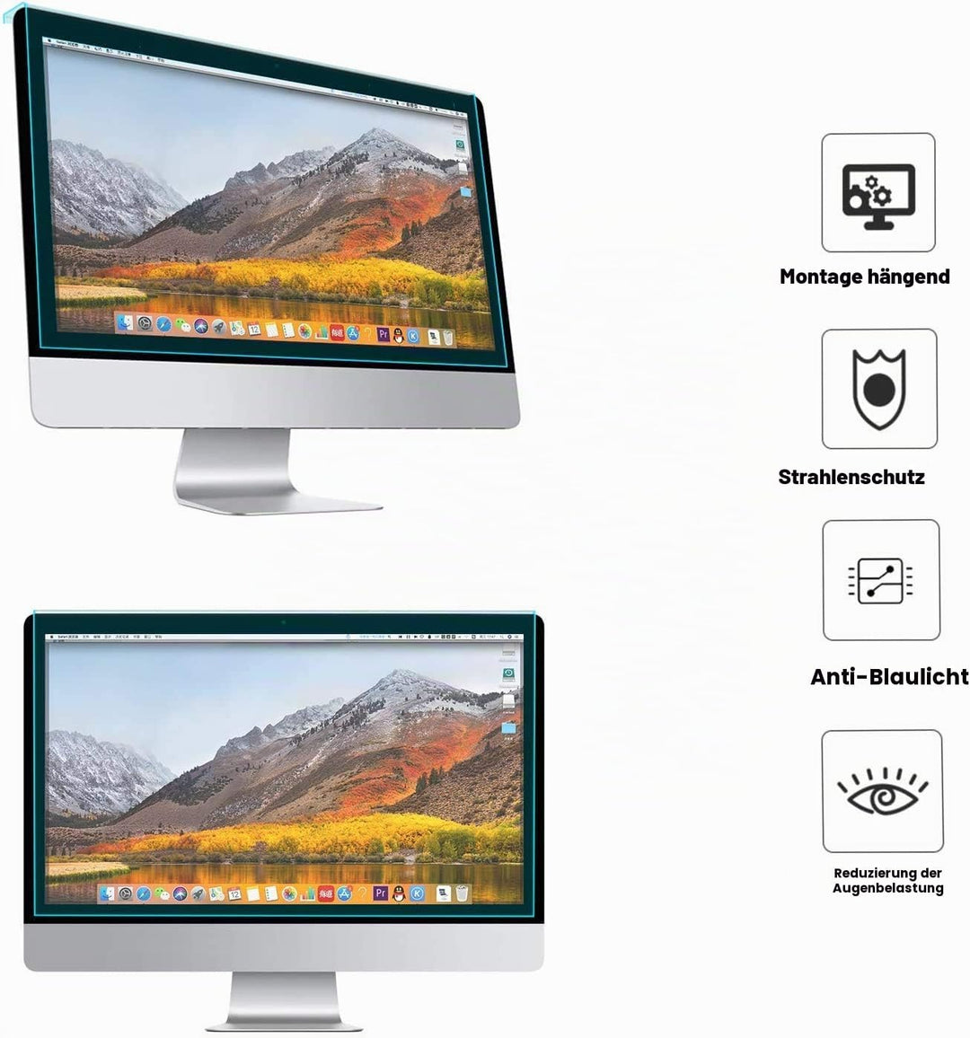 MOSISO 25-27 Zoll Computer Blaulicht Blockierende Displayschutz Anti-UV Augenschutz Filterfolie für