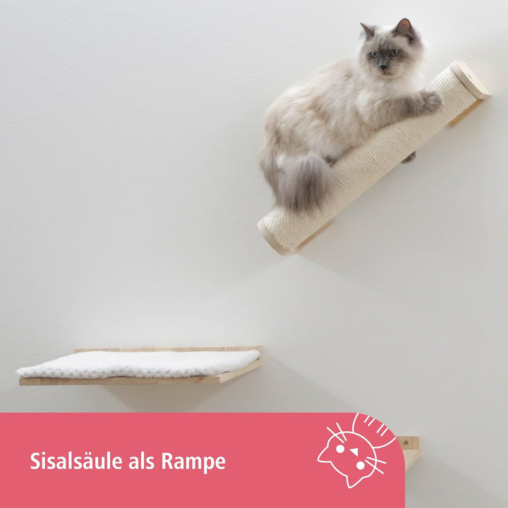 Kerbl Katzen Kletterwand Rocky, Trittbretter Liegebrett Säule Liegemulde, 6-TLG, Rocky