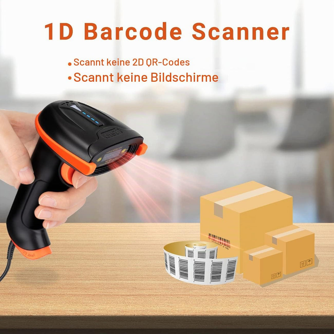 Tera Barcode-Scanner 1D Laser USB Wired Kabelgebunden Handheld Barcodescanner Handscanner Lesegerät