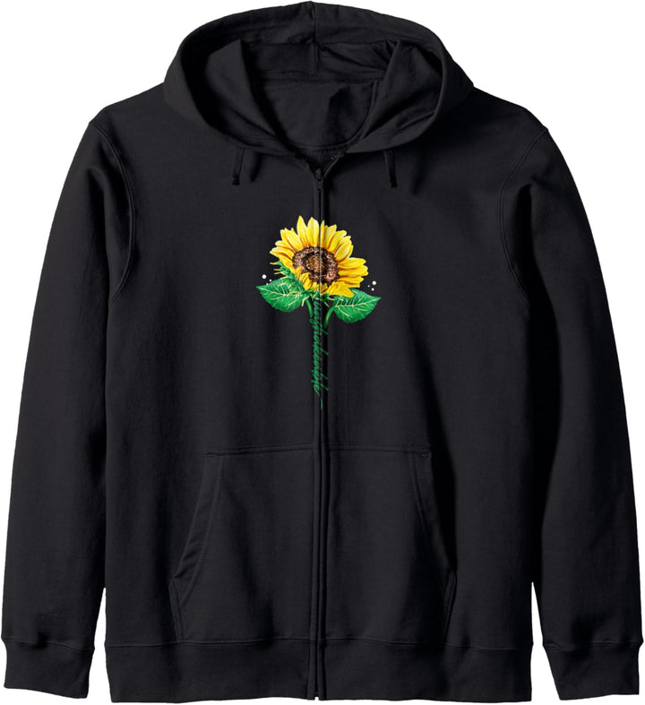 Unerschütterliche Sonnenblume - Inspirierende Sprüche Kapuzenjacke