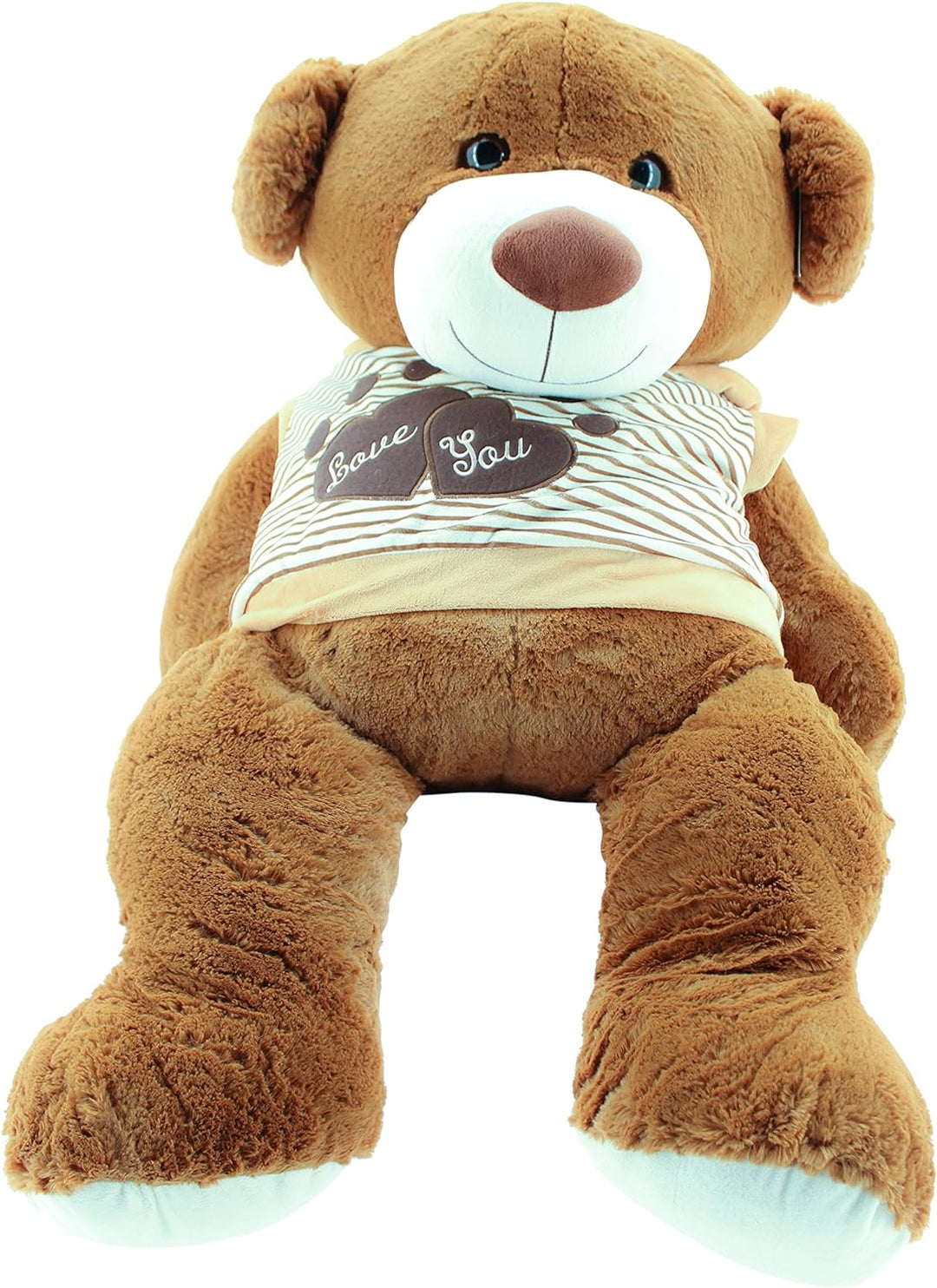 Sweety-Toys 5383 Riesen Teddy Teddybär LOVE YOU Bär 120 cm Teddybär mit Kapuzen T-Shirt LOVE YOU Plü