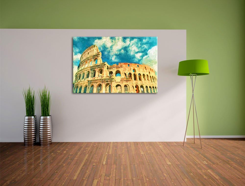 Pixxprint Colosseum bei Tag in Rom als Leinwandbild/Grösse: 100x70 cm/Wandbild/Kunstdruck/fertig bes