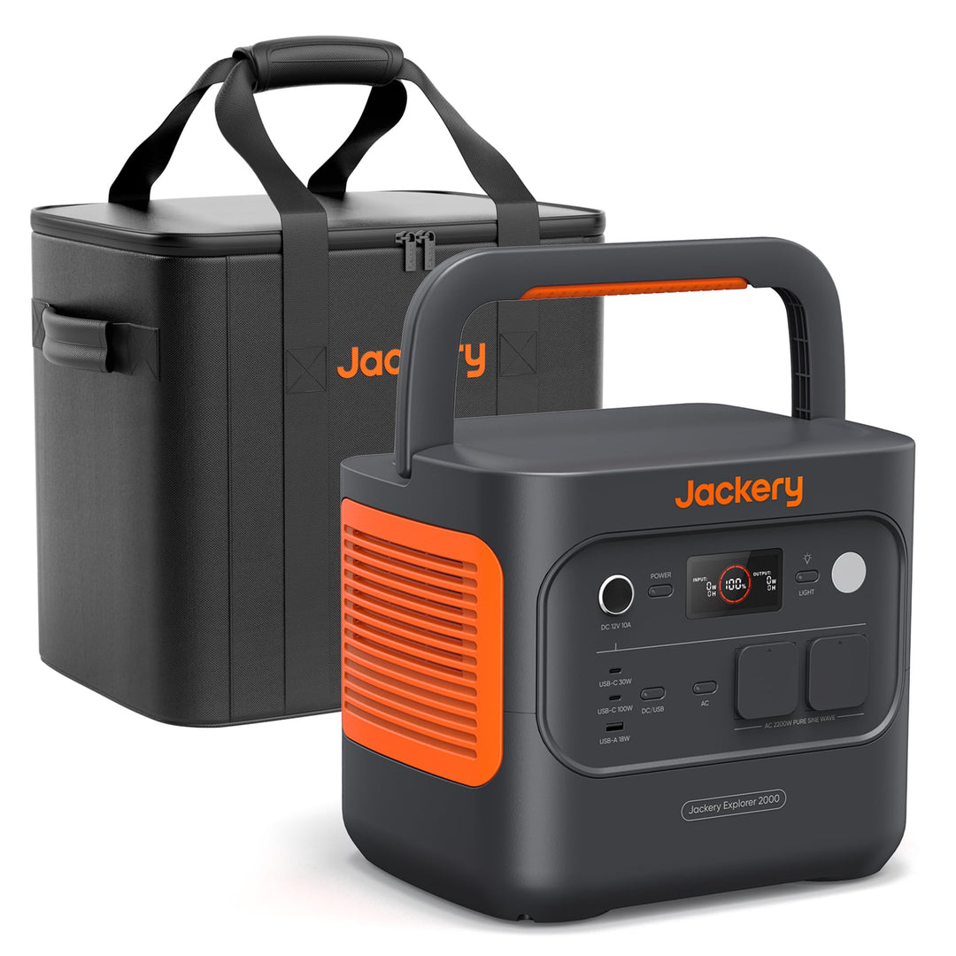 Jackery E2000 v2 tragbare Powerstation mit L Tragtasche, LiFePO4 Akku, 2042Wh Solargenerator mit 220