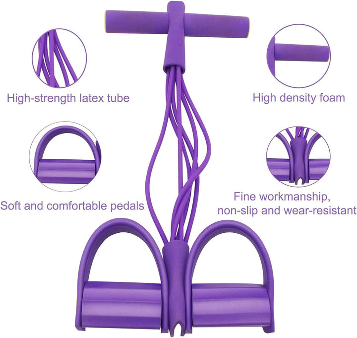 Bauchtrainer, Multifunktionales Spannseil mit Rückentrainer und Fitnessbänder, Sit-Up Trainingsgerät