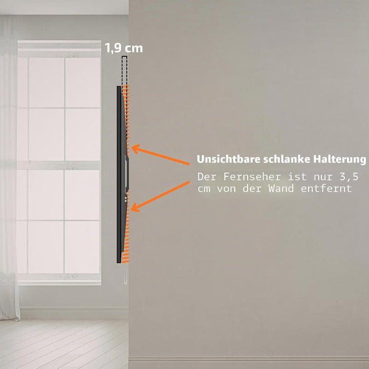 Superior Electronics - Feste TV-Wandhalterung für Fernseher von 60„ bis 100“ (Extra Slim) - VESA-kom