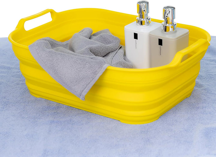 SAMMART 13L zusammenklappbare Wanne mit Griff – tragbarer Outdoor-Picknickkorb/Krater – Faltbare Ein
