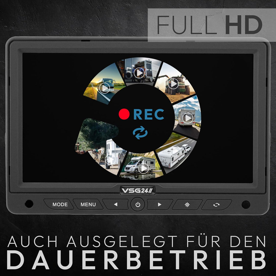 VSG24 Vision AI PRO 7" Rückfahrkamera Set mit KI-Assistent, Personenerkennung & akustischer Warnung