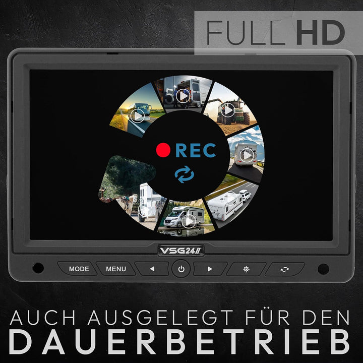 VSG24 Vision AI PRO 7" Rückfahrkamera Set mit KI-Assistent, Personenerkennung & akustischer Warnung