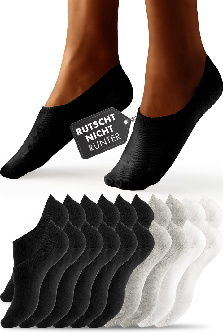 HELDENWERK 10 Paar Füsslinge für Damen & Herren - Unsichtbare Sneaker-Socken atmungsaktiv & bequem -