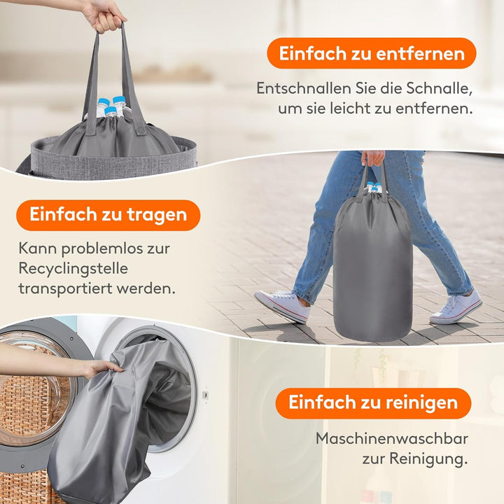 Lifewit 100L Kreis Pfandflaschen Sammelbehälter mit Deckel, Grosser Pfandflaschen behälter für die L