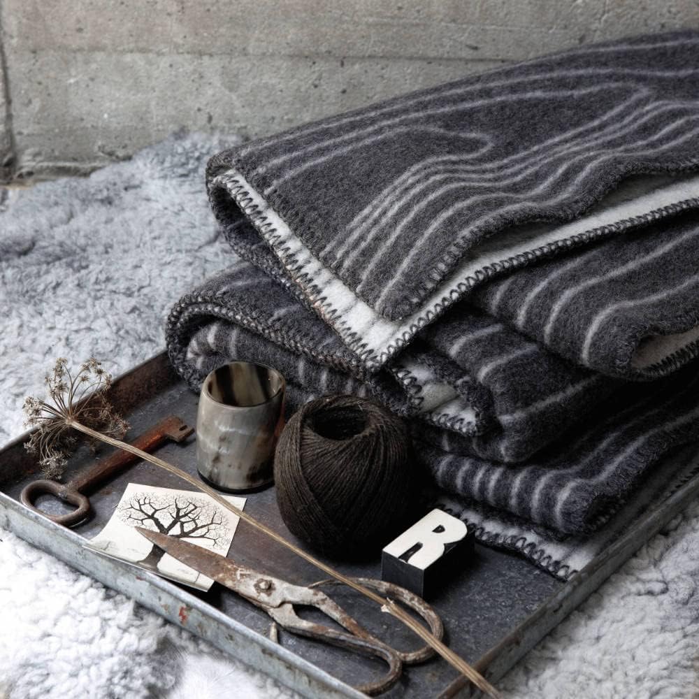 Roros Tweed Plaids – finewool Überwurf: Braun/Natur (200 cm x 130 cm) 130 cm x 200 cm Brown / Natura