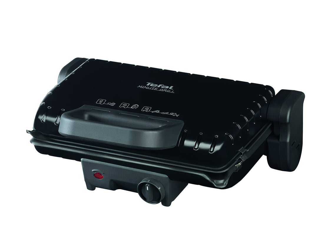 Tefal Minute Grill GC2058 Kontaktgrill, elektrisch, schwarz, Aluminium, rechteckig, Grillrost, 300 x