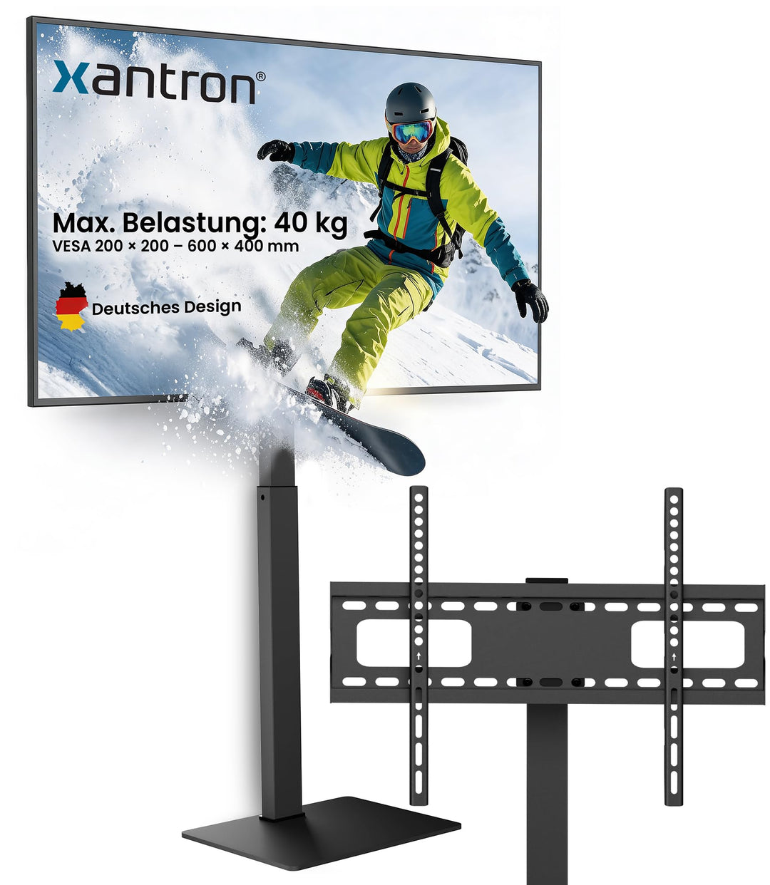 Xantron® Universal TV Ständer 37-75 Zoll/VESA 200x200-600x400 / Höhenverstellbarer, drehbarer TV Sta