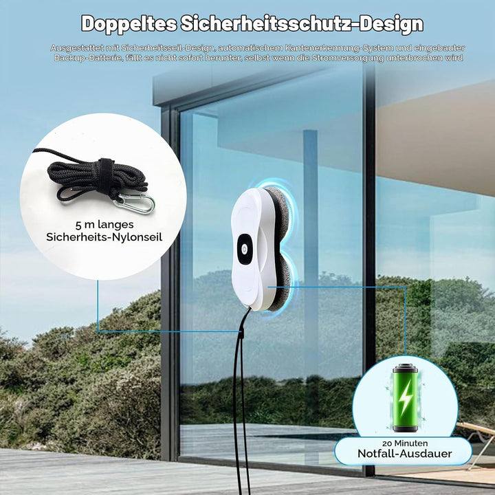 Fensterputzroboter Fensterroboter Automatischer Fensterputzer mit Doppelstrahl Sprühfunktion, Fenste