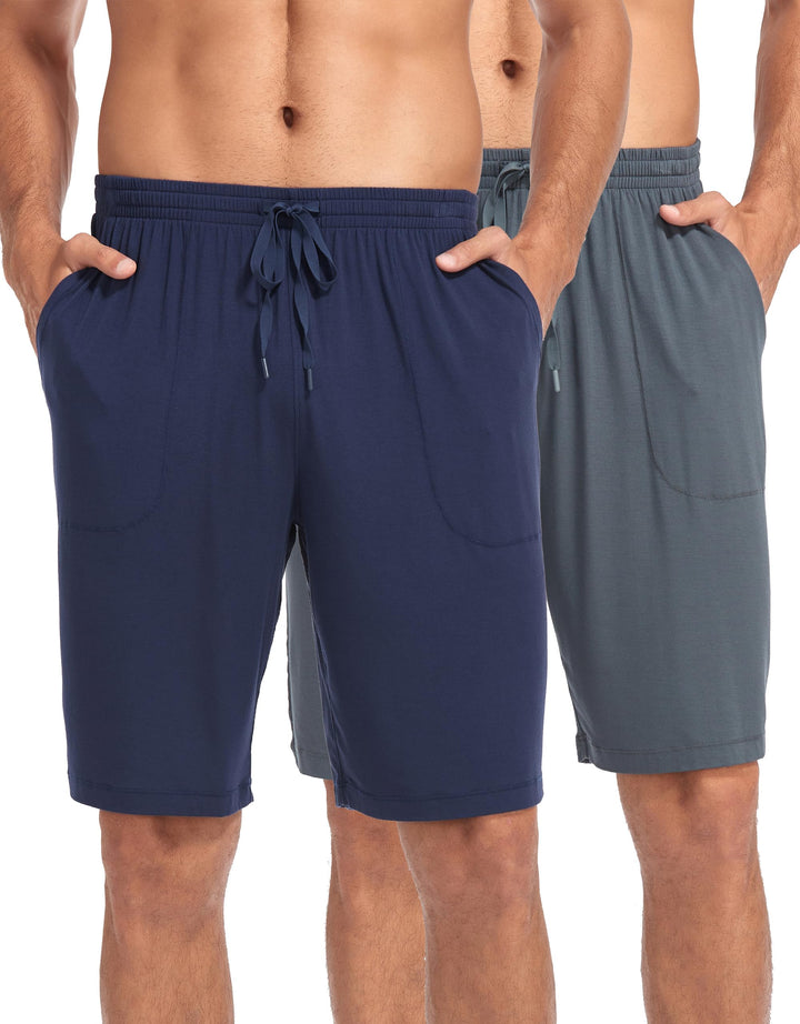 COLORFULLEAF 2er/3er Pack Schlafanzughose Herren Kurz Bambus Pyjamahose Schlafhose Weich Sommer Frei