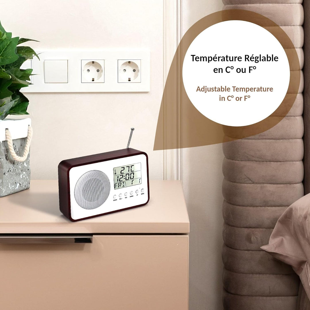 FISHTEC ® Radiowecker Woodstock - Snooze - Temperatur