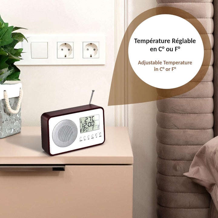 FISHTEC ® Radiowecker Woodstock - Snooze - Temperatur