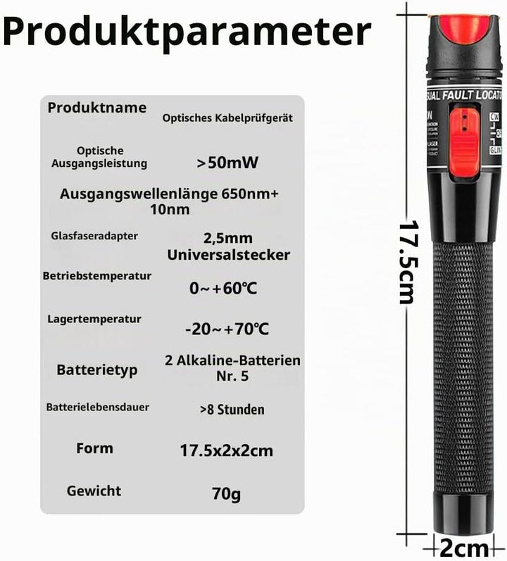 50MW FTTH Glasfasertester, Visual Fault 50km Locator Glasfaserkabel Tester Fiber Optische, VFL-Glasf
