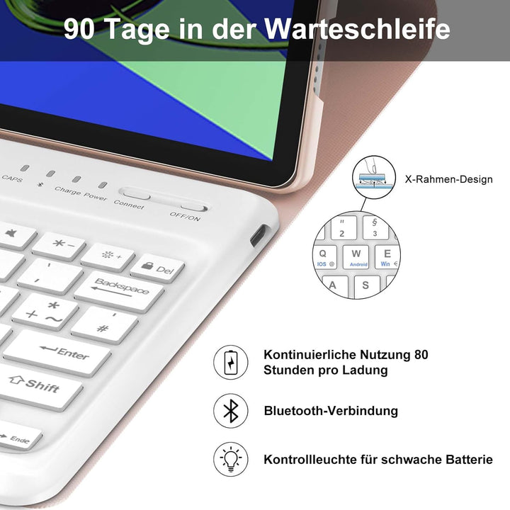 IVEOPPE Hülle mit Tastatur für Lenovo idea Tab Pro 12.7" 2025, Bluetooth Abnehmbare Magnetisch QWERT