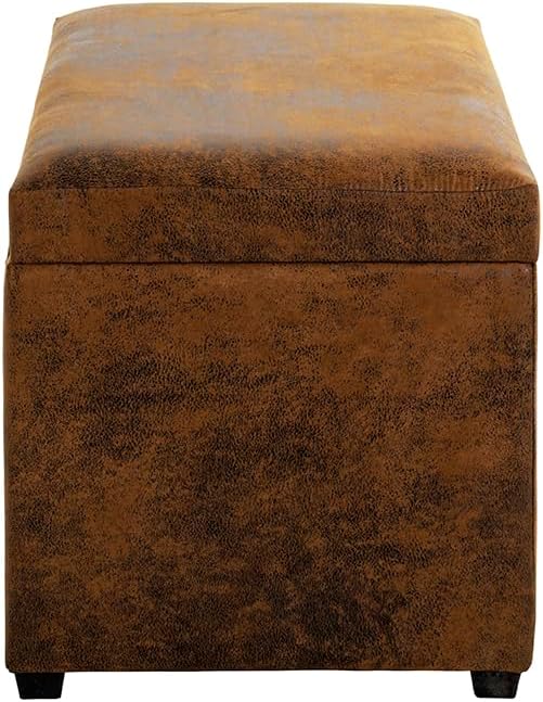 HAKU Möbel Sitztruhe, MDF, Vintage-braun, T 39 x B 58 x H 42 cm, Vintage-braun