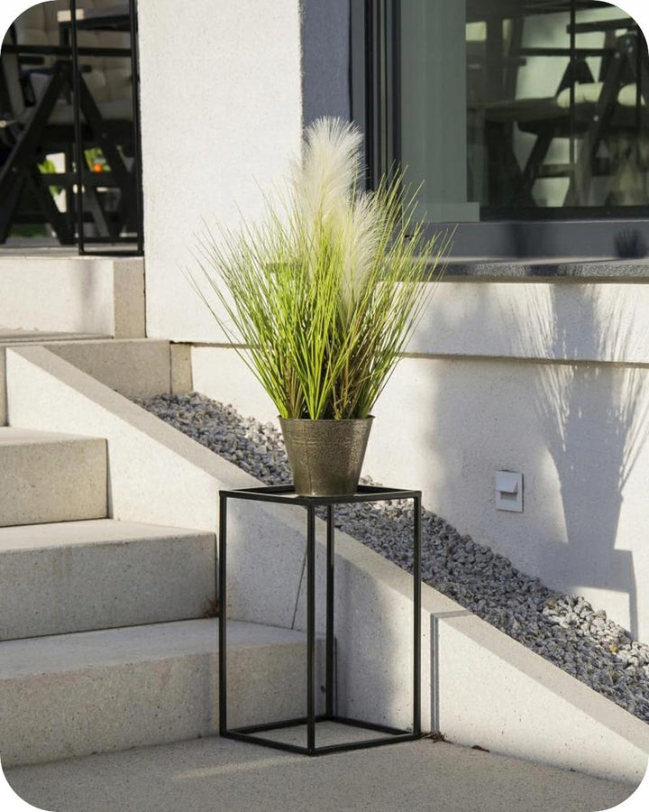 Loft HowHomely Blumenständer Metall Schwarz 40 cm Hoch - Solider und Robuster Blumenhocker Metall -