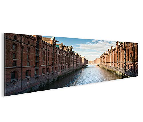 islandburner Bild Bilder auf Leinwand Speicherstadt V2 Hamburg Panorama XXL Poster Leinwandbild Wand