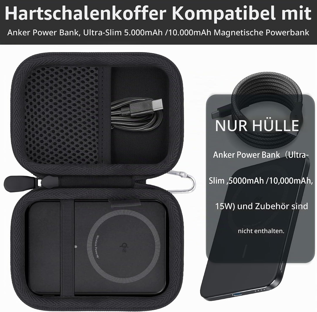 Khanka Etui für Anker Nano/MagGo PowerBank, Ultra-schlankes 5.000mAh/10.000mAh Magnetisches Akkupack