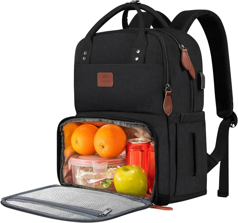 MATEIN Lunch Rucksack, Laptop Rucksack Herren 15,6 Zoll mit Isoliertes Kühlfach, Kühlrucksack mit US