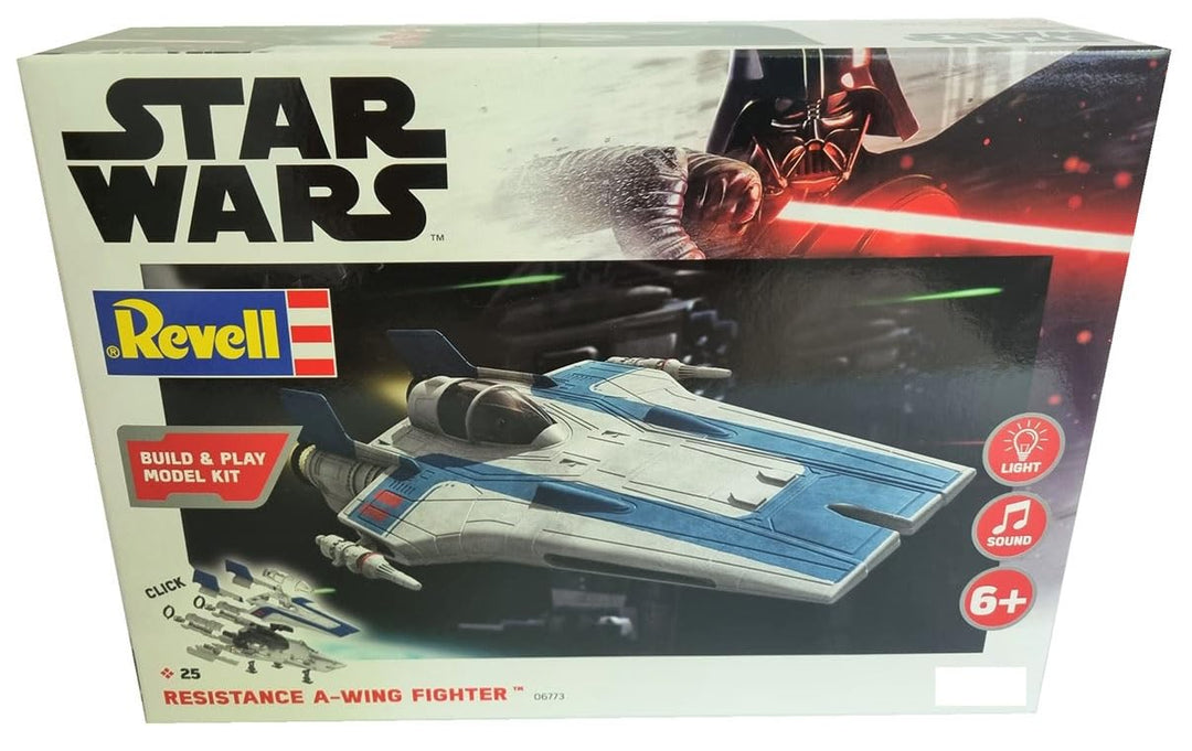 Revell 06773 Resistance A-Wing Fighter, 1:44 Star Wars Modellbausatz für Einsteiger zum Stecken und