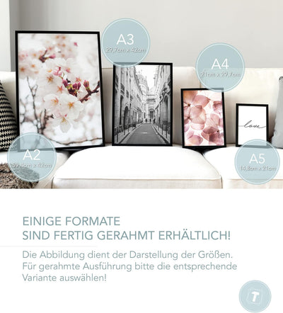 Papierschmiede® Mood Poster Set Rosa Abstrakt, Bilder Wohnzimmer Deko Schlafzimmer, 2x DIN A3 und 4x