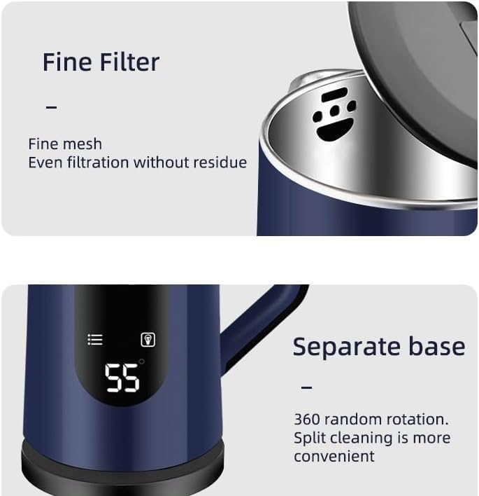 Wasserkocher 3 L, Edelstahl Elektrische Digitale Anzeige Grosse Teekocher 1500 W, Digitalanzeige Ket
