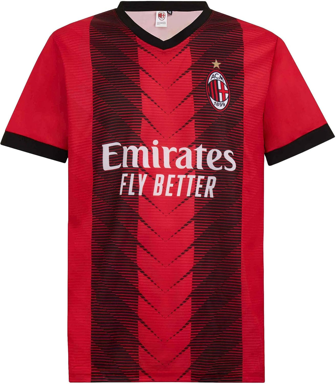 AC Milan Unisex Kinder T-Shirt 6 Jahre Rot Schwarz, 6 Jahre Rot Schwarz
