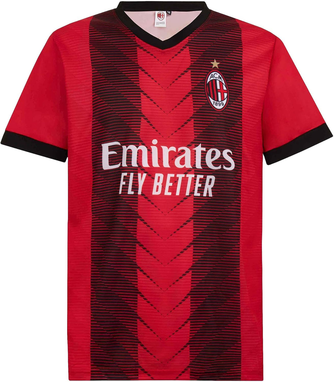 AC Milan Unisex Kinder T-Shirt 10 Jahre Rot Schwarz, 10 Jahre Rot Schwarz