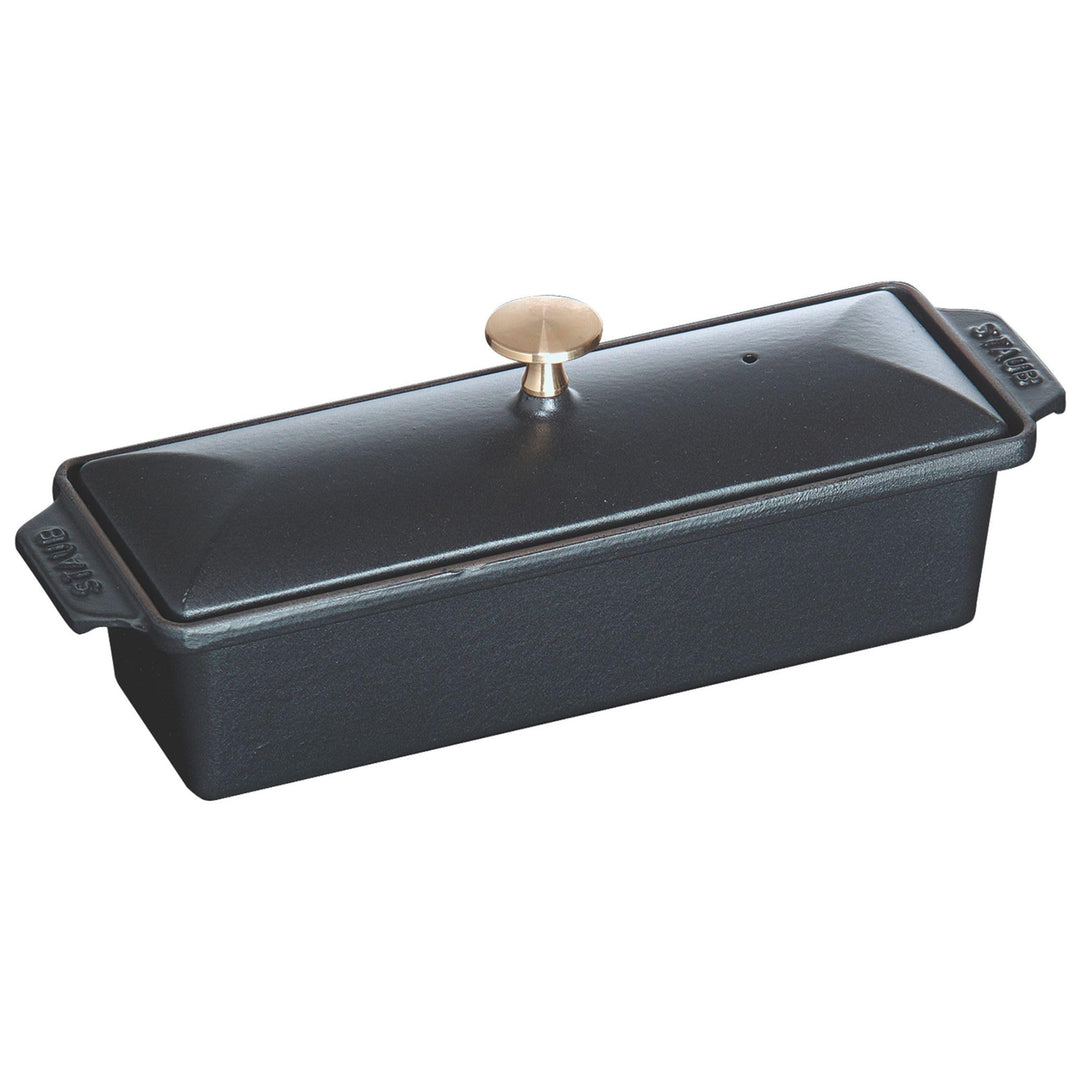 Staub 40509-575-0 Terrine, 30 x 11 cm, 1,45 L, Innen schwarz glänzend, schwarz 30 cm x 11 cm, 30 cm