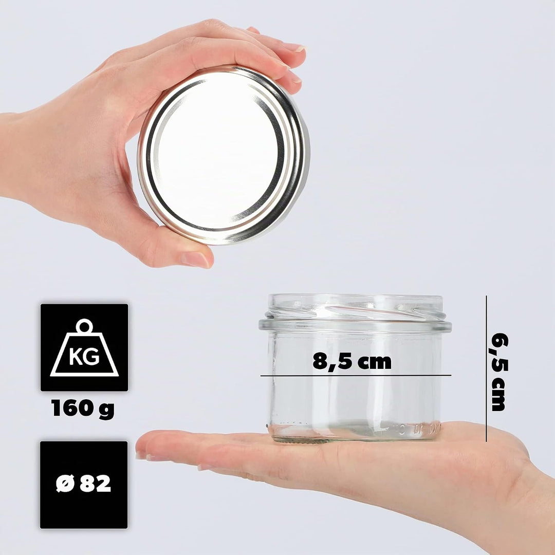KADAX 20er Set Marmeladengläser 235ml TO82 Silber, Einmachgläser Vorratsgläser Mason Jar mit Schraub