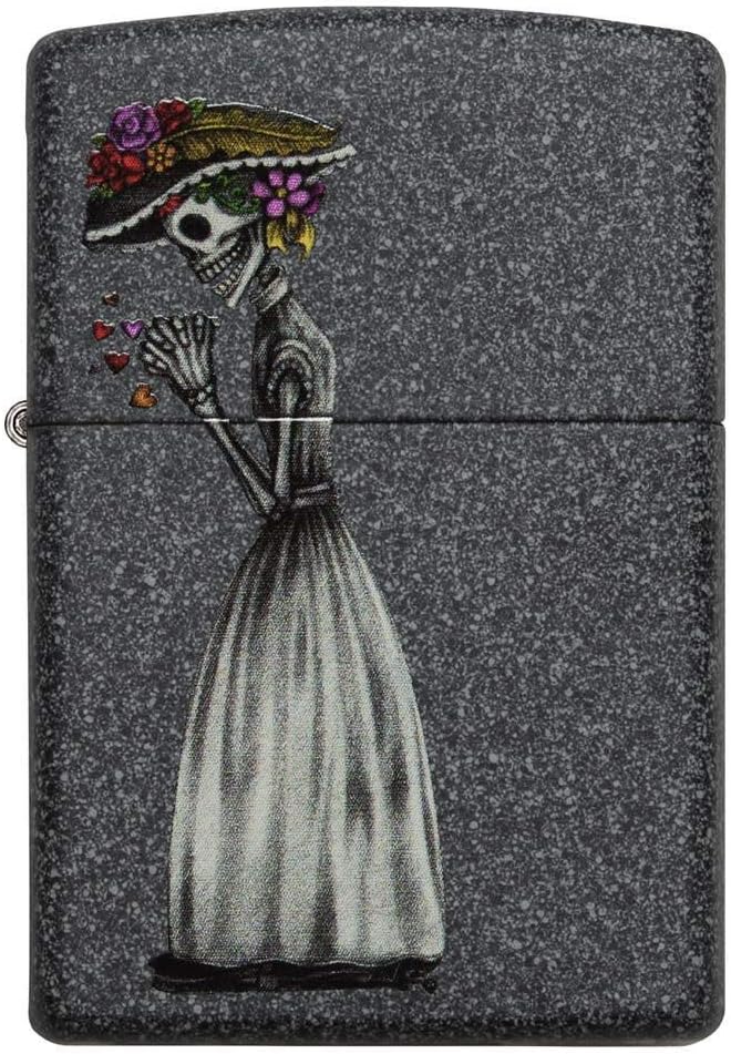 Zippo 28987 60002305 PL Day of Dead Skulls Set Feuerzeug, Messing, Edelstahloptik, 1 x 3,5 x 5,5 cm