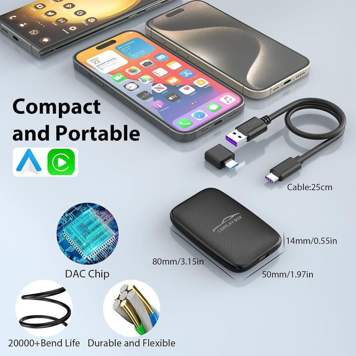 5-in-1 Wireless Android Auto & CarPlay Adapter (2026), unterstützt Netflix/YouTube/TF, Plug & Play,