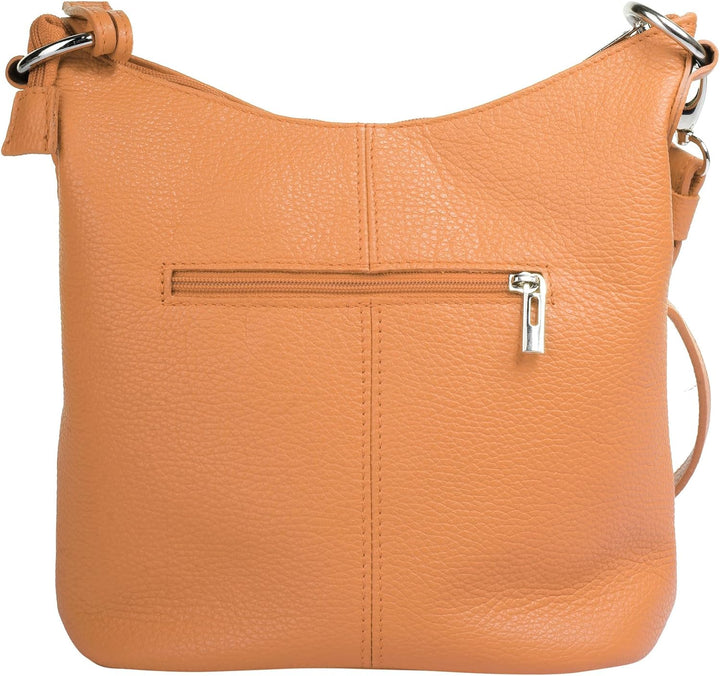 Umhängetasche Echt Leder Damen Made in Italy, Handtasche, Schultertasche, Crossbody Bag aus Leder 02