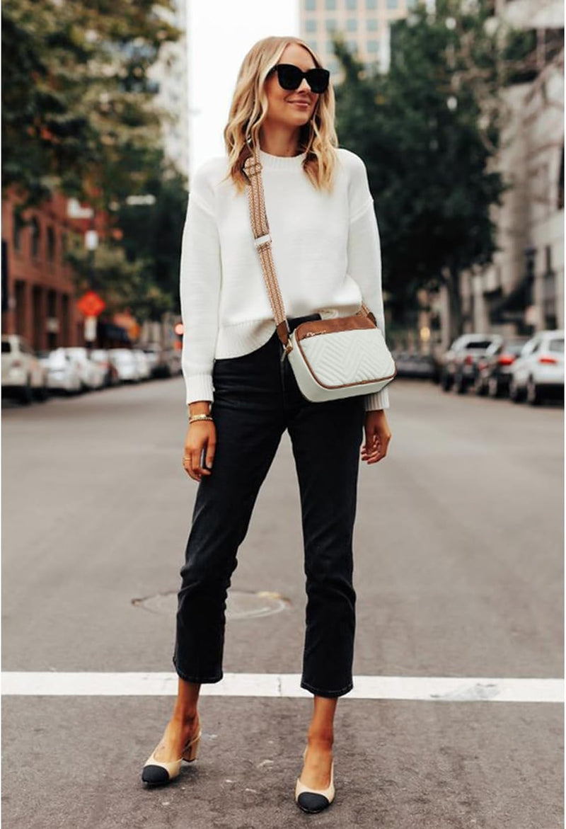 BOSTANTEN Damen Handy Umhängetasche, Crossbody Bag mit verstellbarem Breiter Gurt, PU Leder Gesteppt