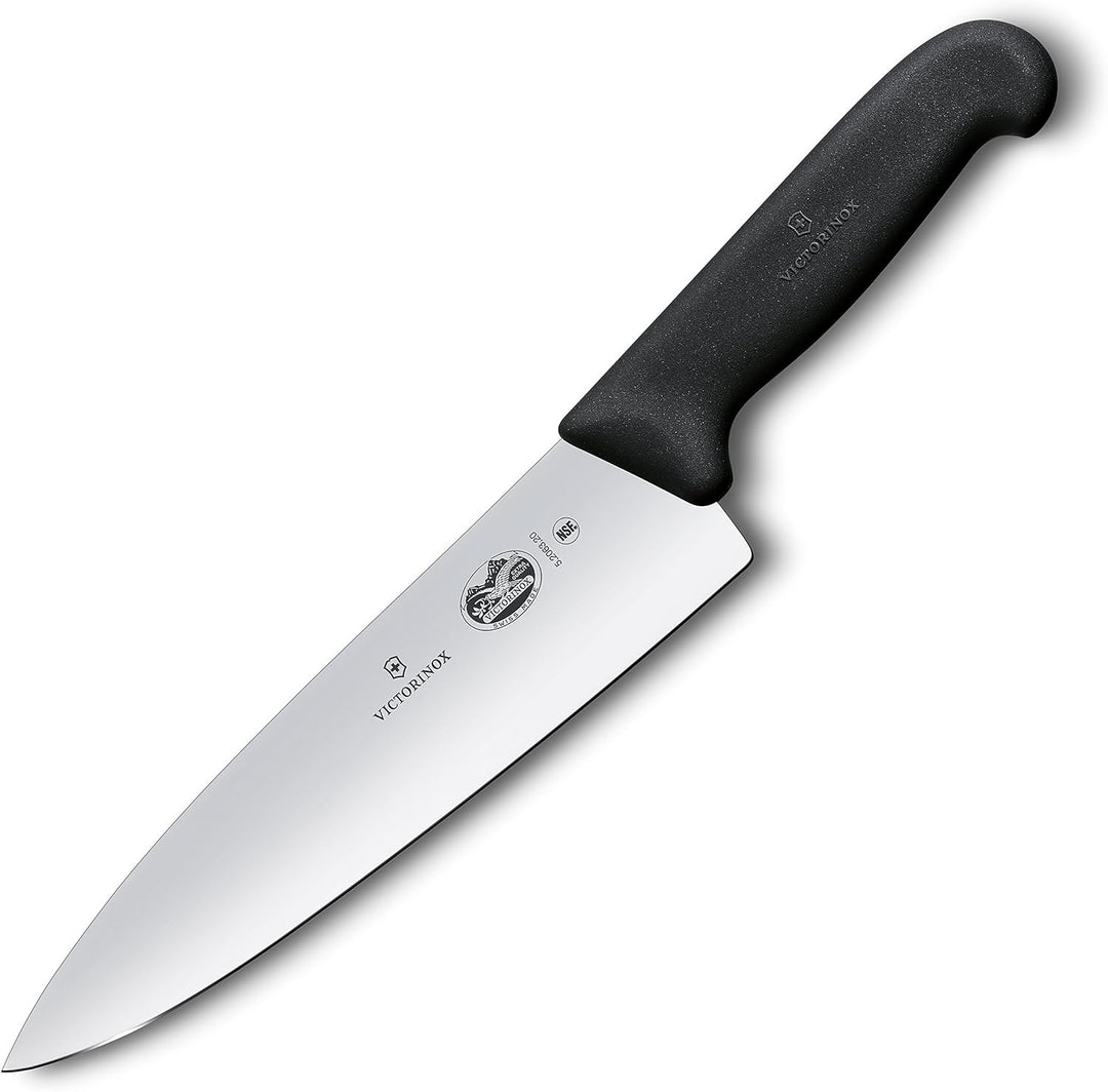 Victorinox Fibrox Kochmesser, Breites Universalmesser für Fleisch, Fisch, Gemüse und Kräuter, 20 cm,