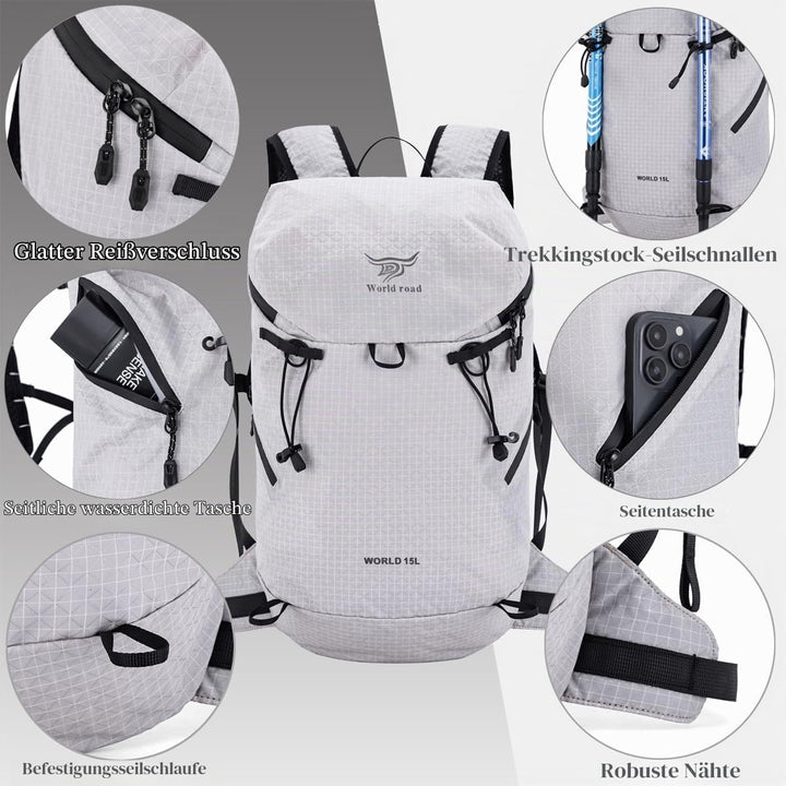 Kimwadalh Kleiner Rucksack 15L Wanderrucksack für Damen Herren Rucksäcke für Radsport Outdoor Trekki