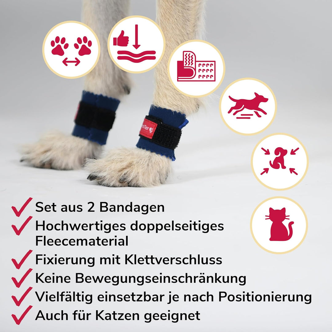 Krallenschutzbandage Gr. XL50 für Hunde, Schutz für Wolfs- und Daumenkralle, doppelseitiges Fleece,