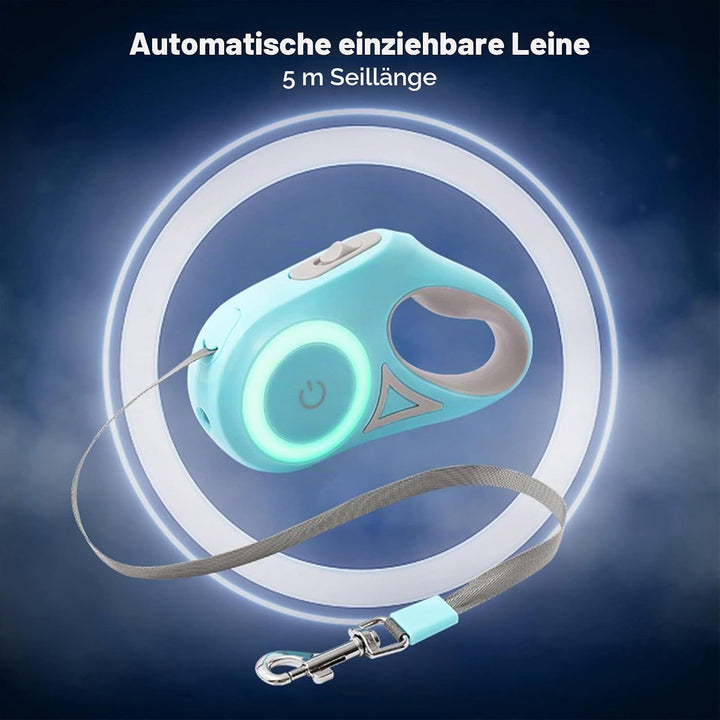 Keenso Ausziehbare LED-Hundeleine, Haustier-Leine mit Rutschfestem Griff für Kleine und Mittelgrosse
