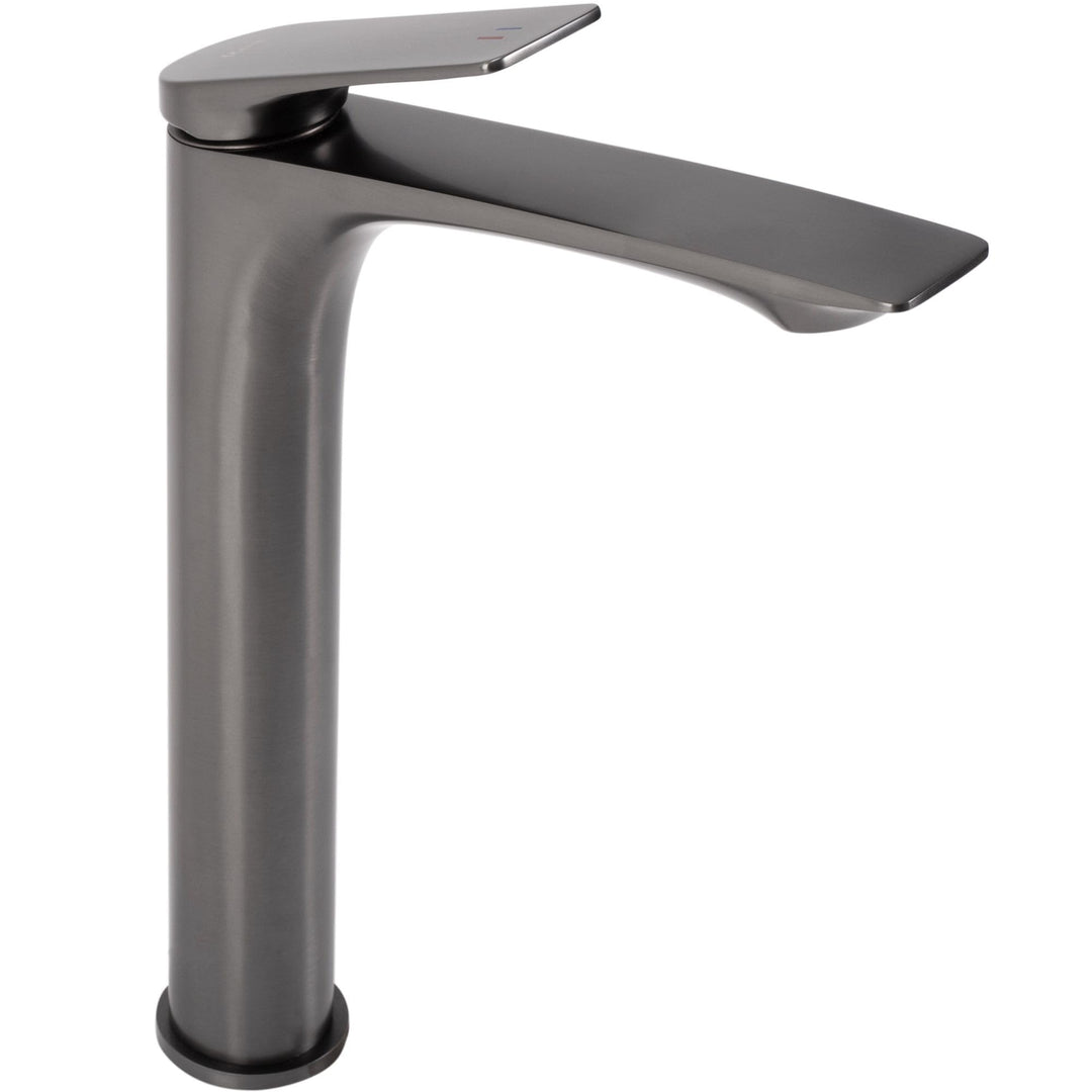 Rea Waschtischarmatur AVALON titanium High Wasserhahn Bad Badarmatur aus Messing Armatur für Waschbe