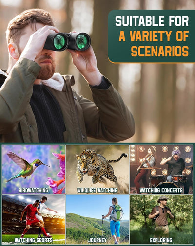 Fernglas Testsieger 10x42, Hochleistungs Vergrösserung Ferngläser, helle und klare Sichtbereich, für
