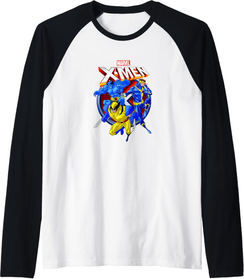 Marvel X-Men Action Group Shot Logo Raglan