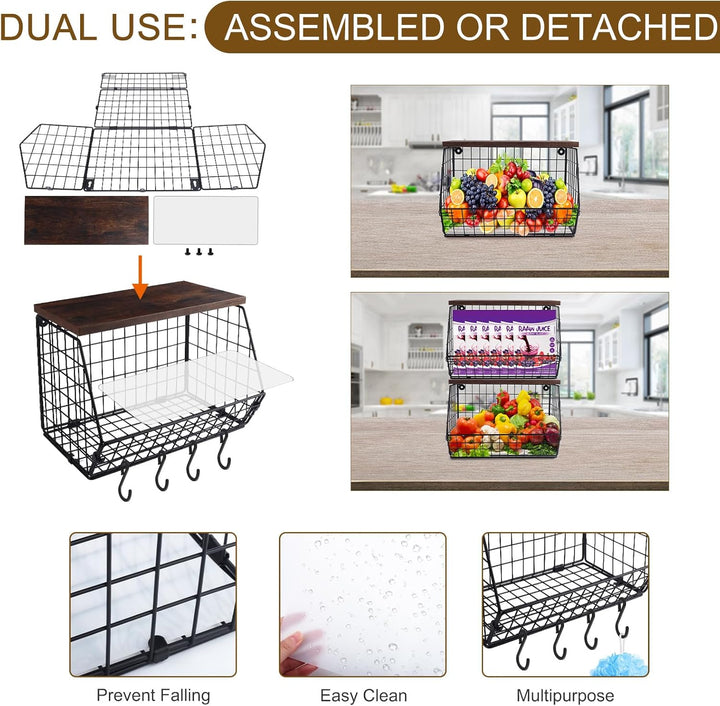 Mefirt Obstkorb, Obstschale für Küchen, Obstkorb Hängend kann als Küche Lagerung Obst Etagere, Kitch