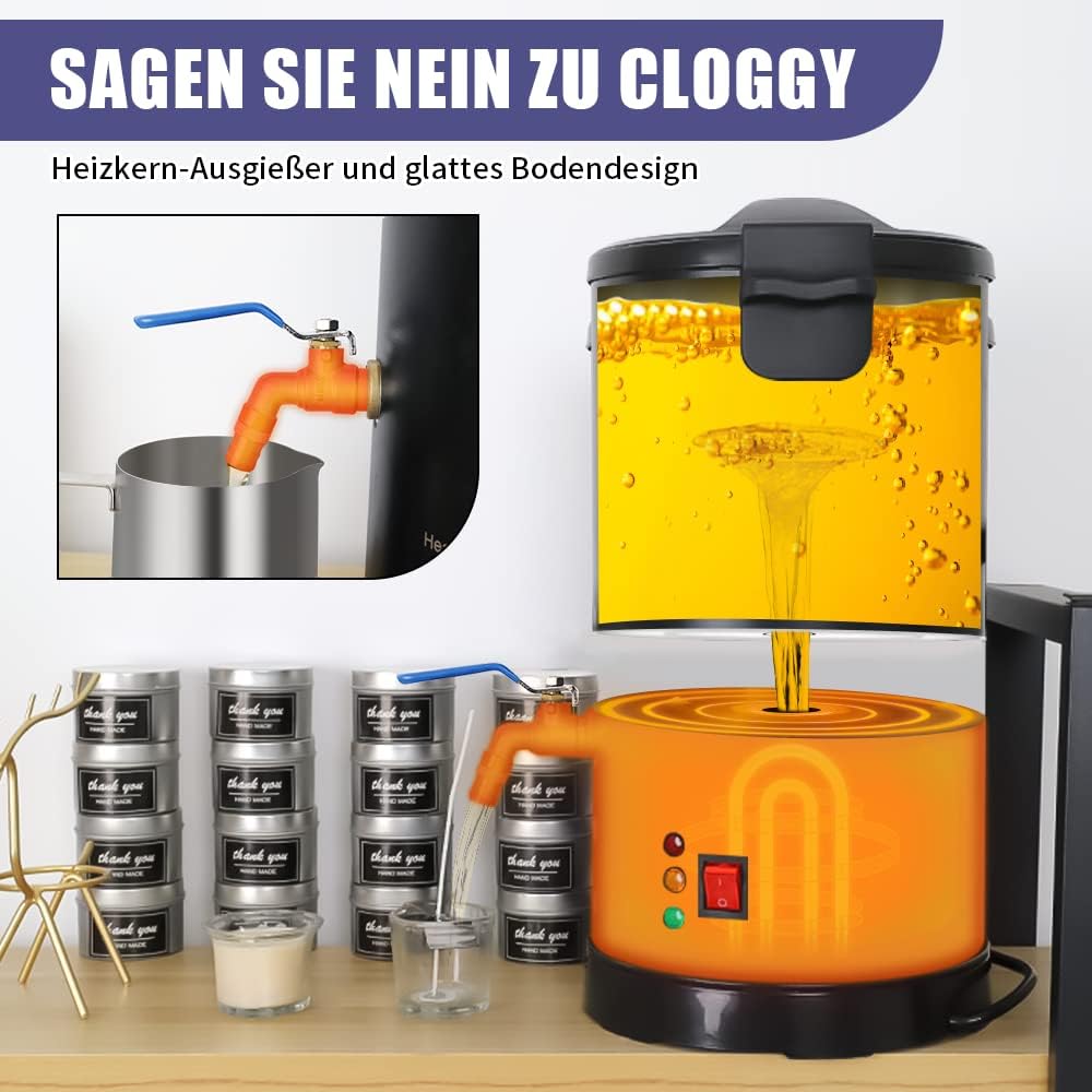 TOAUTO WMF-5L Kerzenherstellung Kit, DIY Kerzen Selber Machen Set Inklusive Docht, wachsschmelzer, D